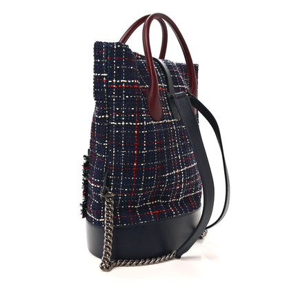 Chanel Tweed Crest Trip Backpack Navy Burgundy 3 of 9