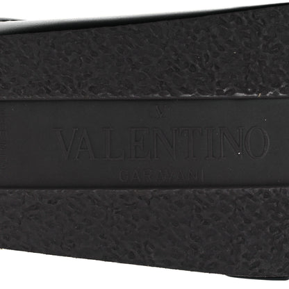 Valentino Garavani Calfskin Fussfriend Double Buckle Slide Sandals 38 Black 7 of 9