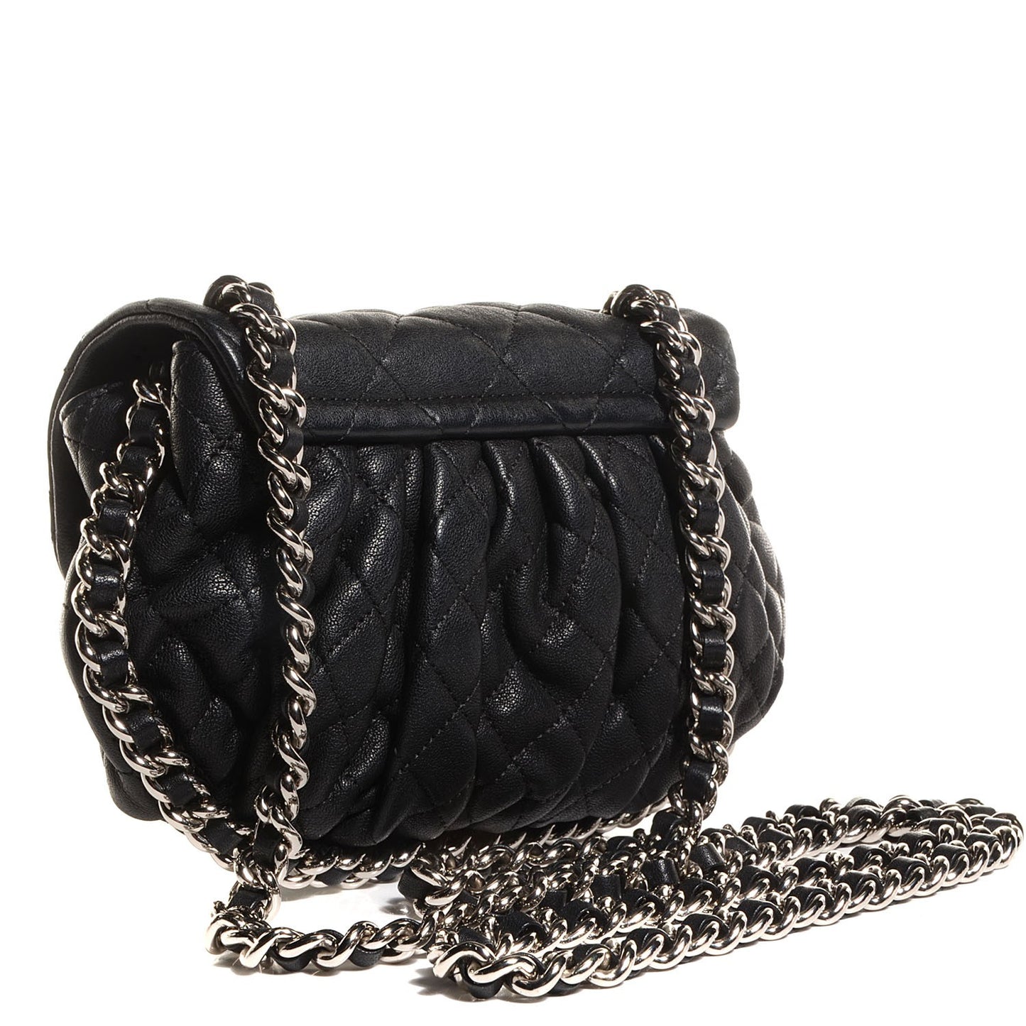 Washed Lambskin Mini Chain Around Messenger Black