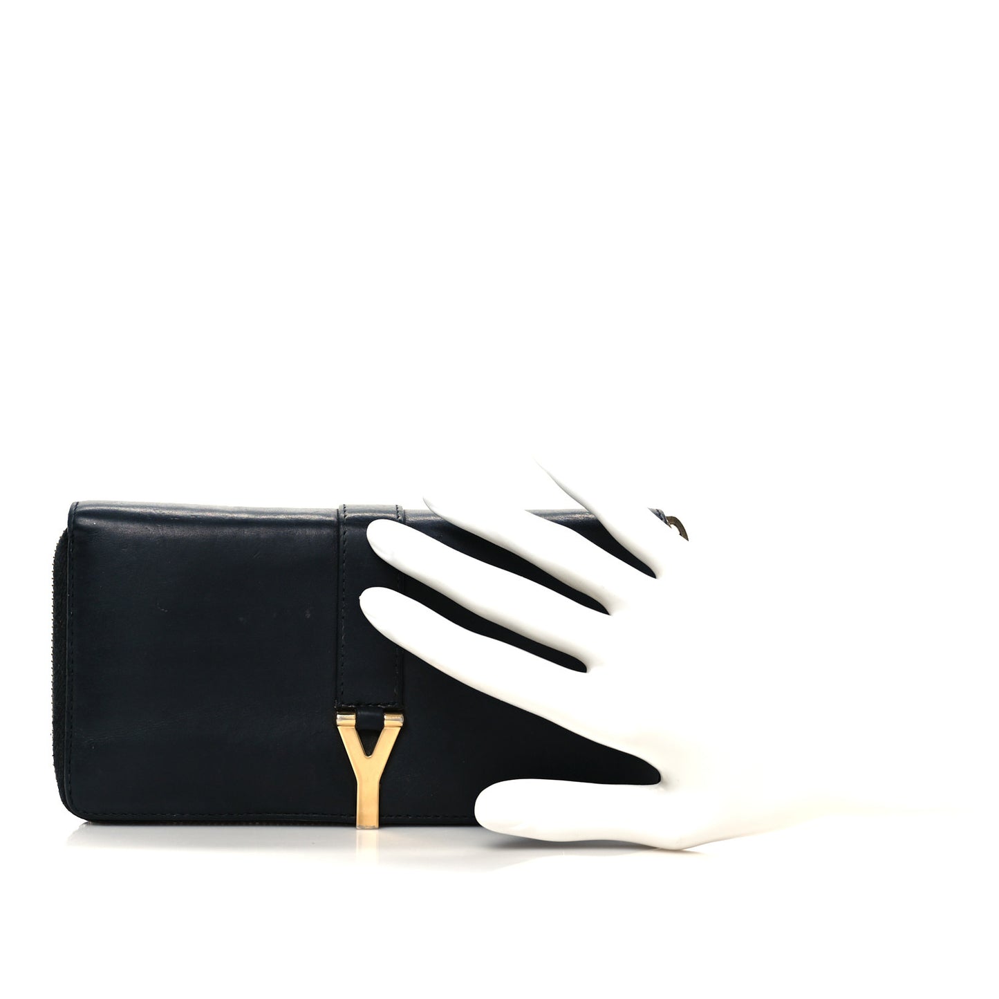 Calfskin Classic Y Ligne Zip Around Wallet Black