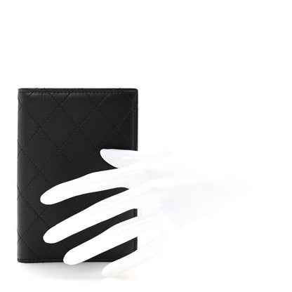 Chanel Grained Calfskin Quilted Passport Holder Wallet So Black 2 of 8
