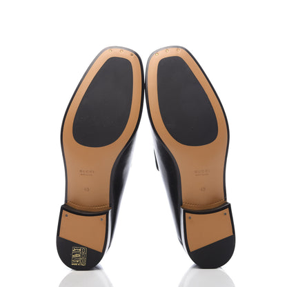 Gucci Goatskin Womens Horsebit Mid-Heel Loafers 40 Black 5 of 8