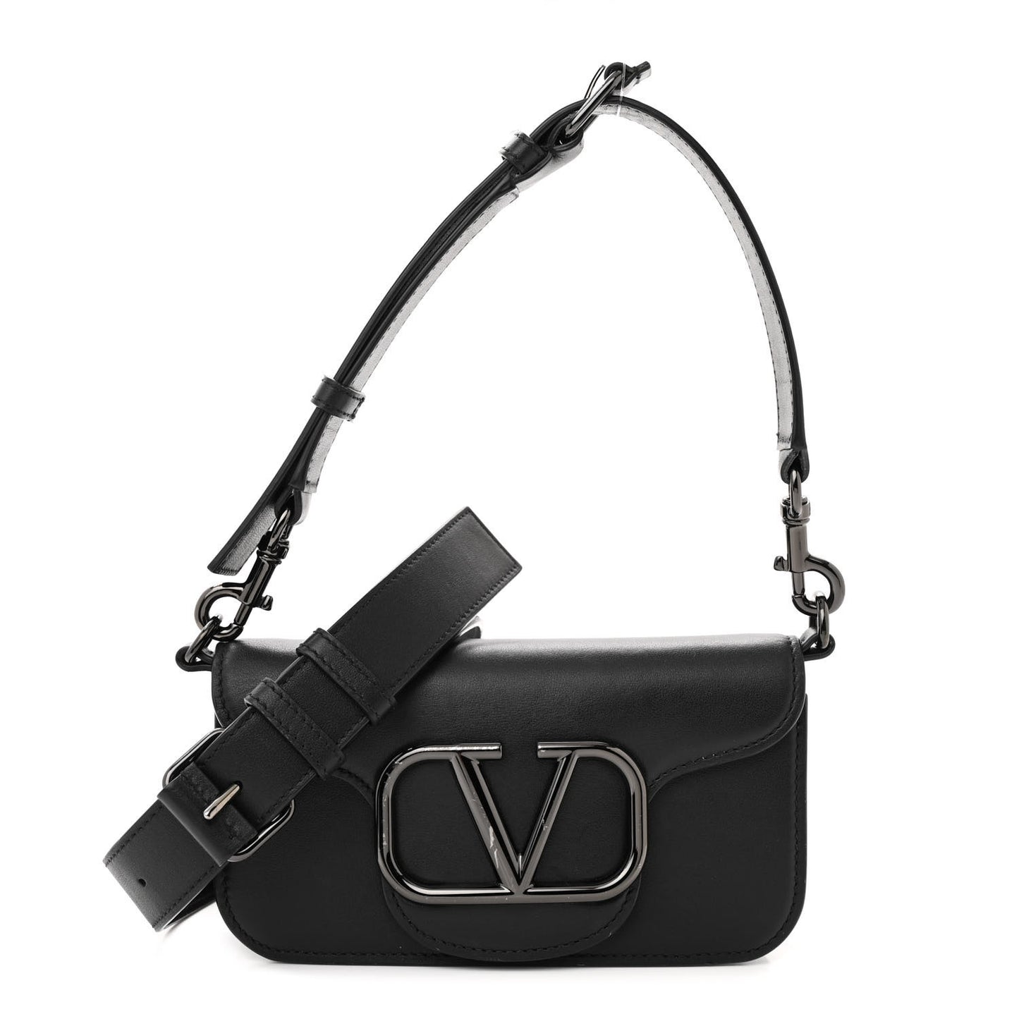 Calfskin Monochrome Vlogo Mini Loco Crossbody Bag Black