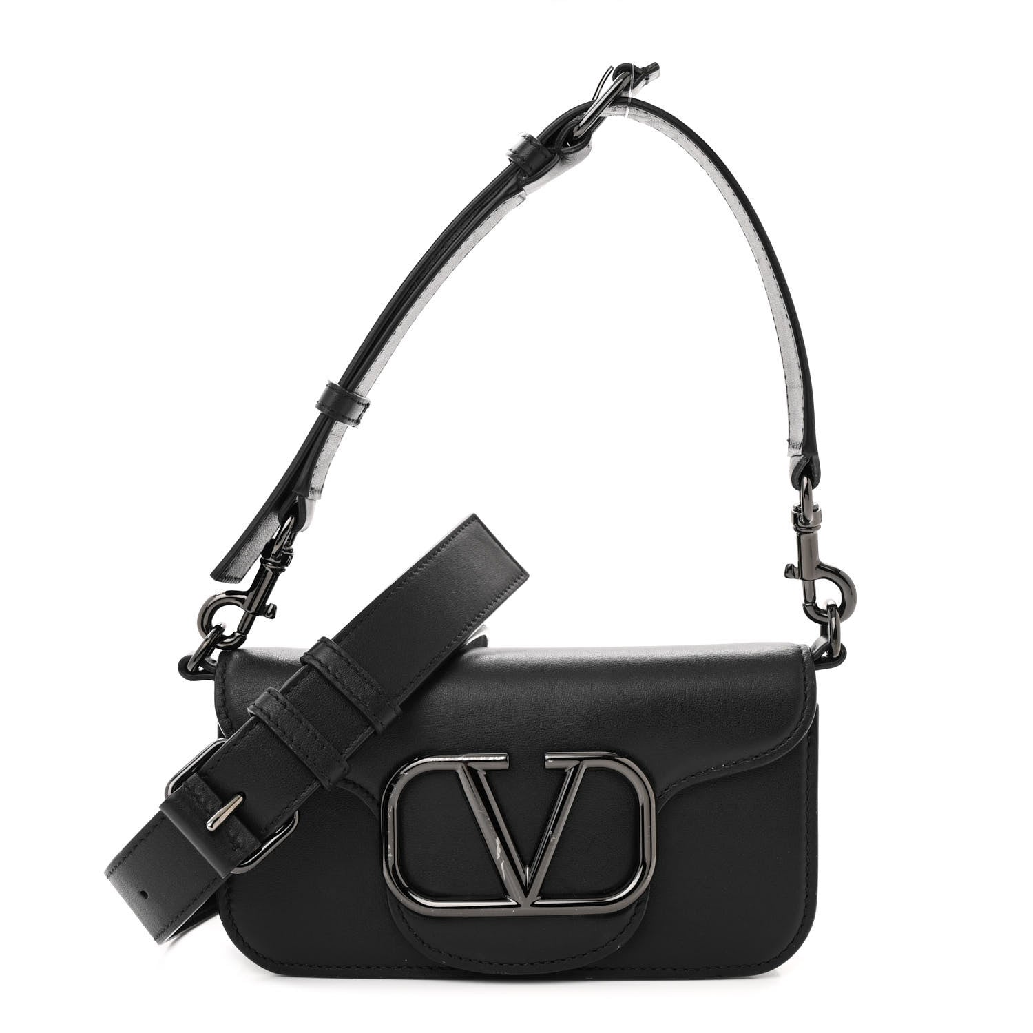 Valentino Garavani Calfskin Monochrome Vlogo Mini Loco Crossbody Bag Black 1 of 15