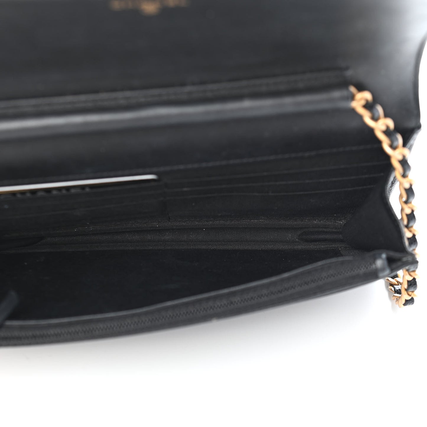 Caviar Quilted Boy Wallet On Chain WOC Black