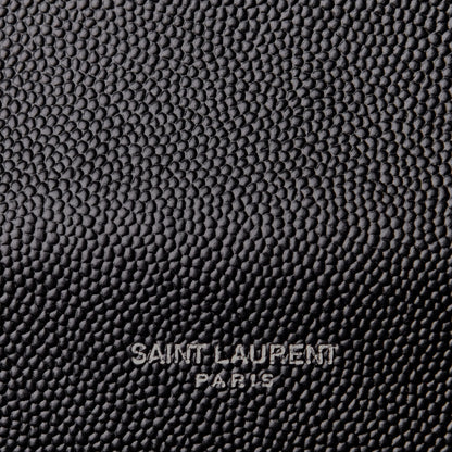 Saint Laurent Grain De Poudre Textured Mixed Matelasse Triquilt Medium Monogram Satchel Black 7 of 10