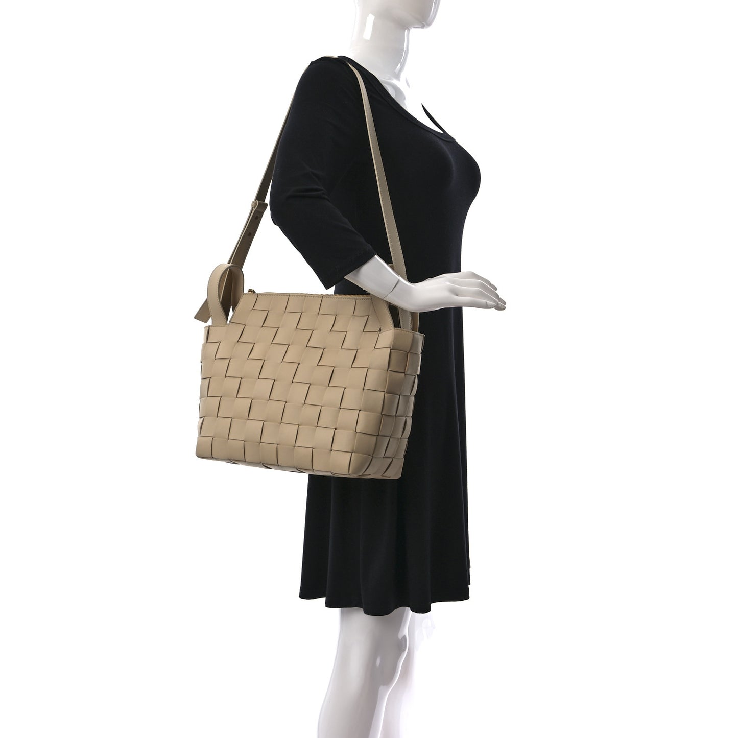 Lambskin Maxi Intrecciato Bowling Cassette Shoulder Bag Porridge