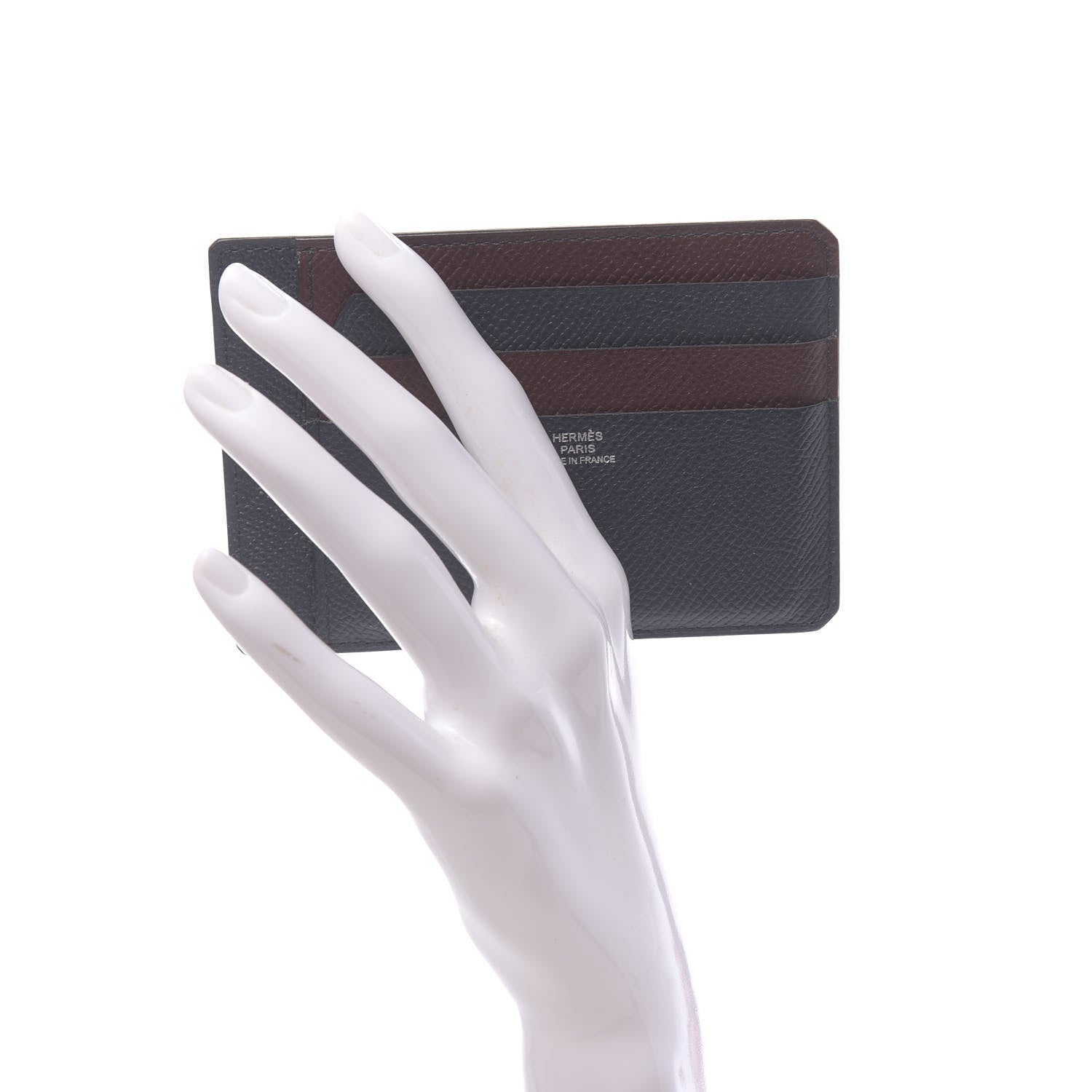 Hermes Epsom City 8CC Colorblock Card Holder Bleu Indigo Bordeaux 2 of 7