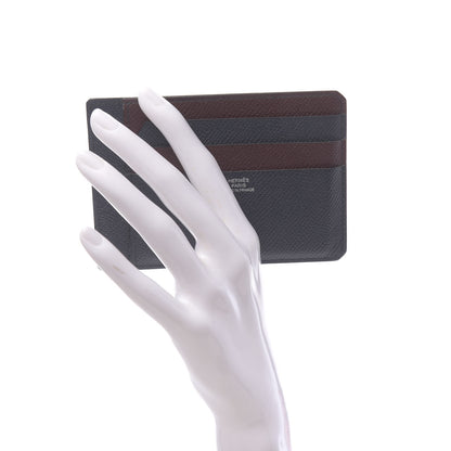 Hermes Epsom City 8CC Colorblock Card Holder Bleu Indigo Bordeaux 2 of 7