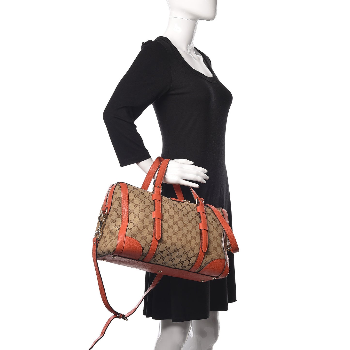 Monogram Cellarius Calfskin Large Boston Beige Ebony New Dark Orange