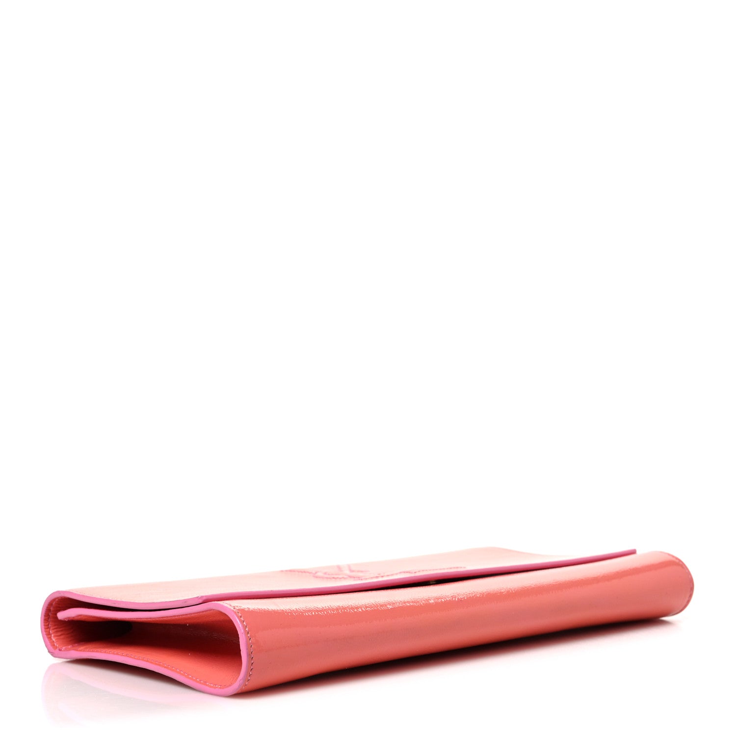 Saint Laurent Textured Patent Large Belle De Jour Clutch Indian Pink 4 of 7