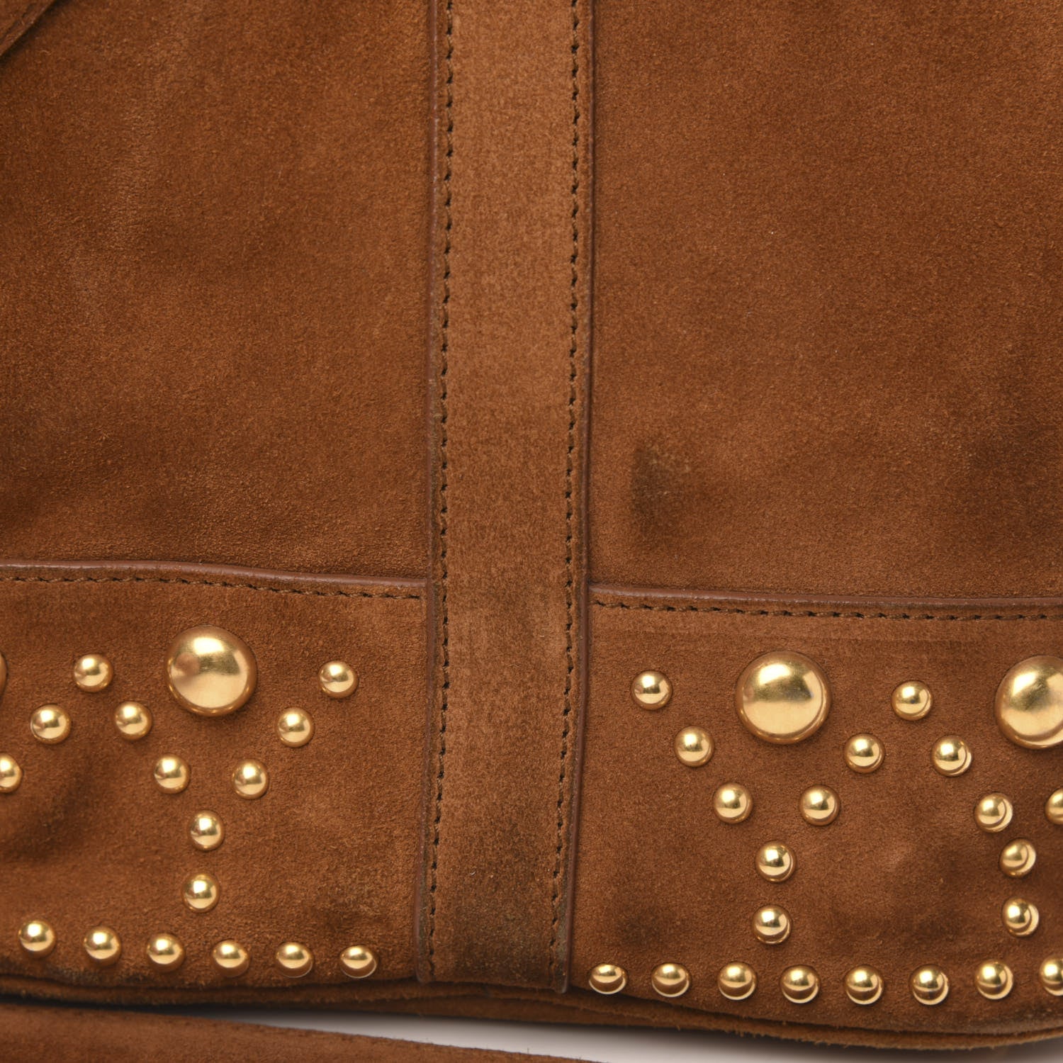 Saint Laurent Suede Small Y Studs Bucket Bag Light Ocre 9 of 11