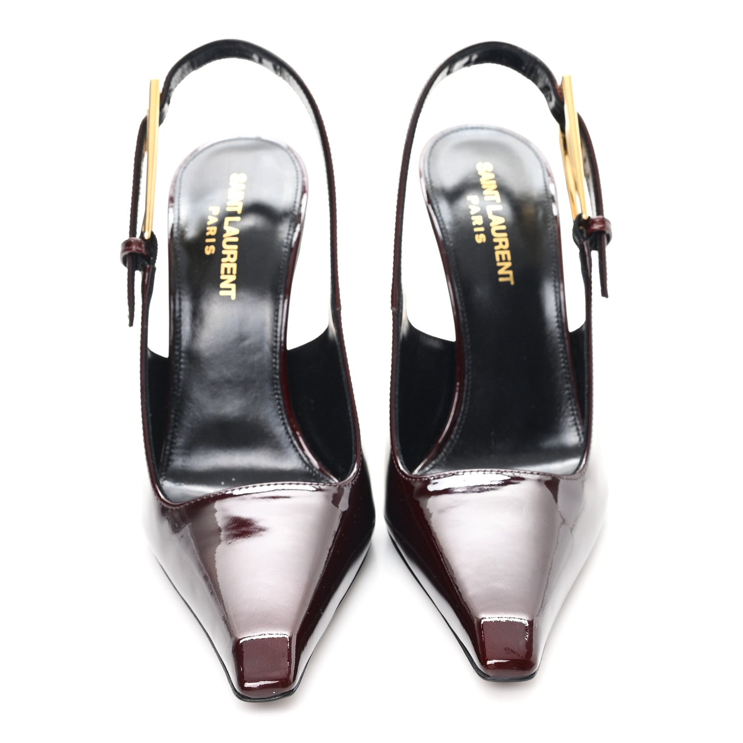 Saint Laurent Vernice Gloss Lee 110 Slingback Pumps 36.5 Marron Glacé 3 of 10