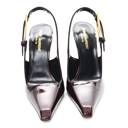 Saint Laurent Vernice Gloss Lee 110 Slingback Pumps 36.5 Marron Glacé 3 of 10
