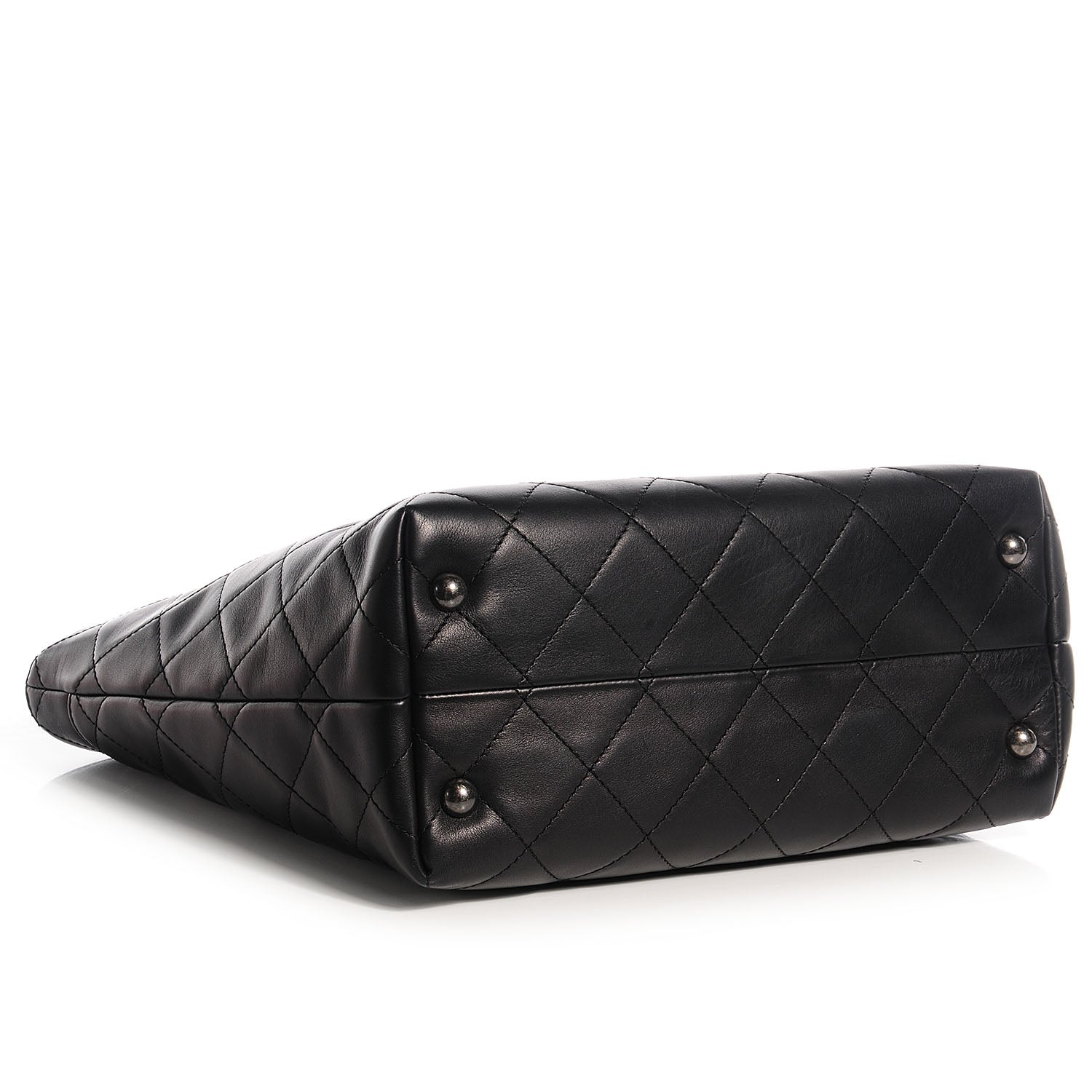 Chanel Calfskin Quilted Large Shopping In Chains Tote Black 4 of 9