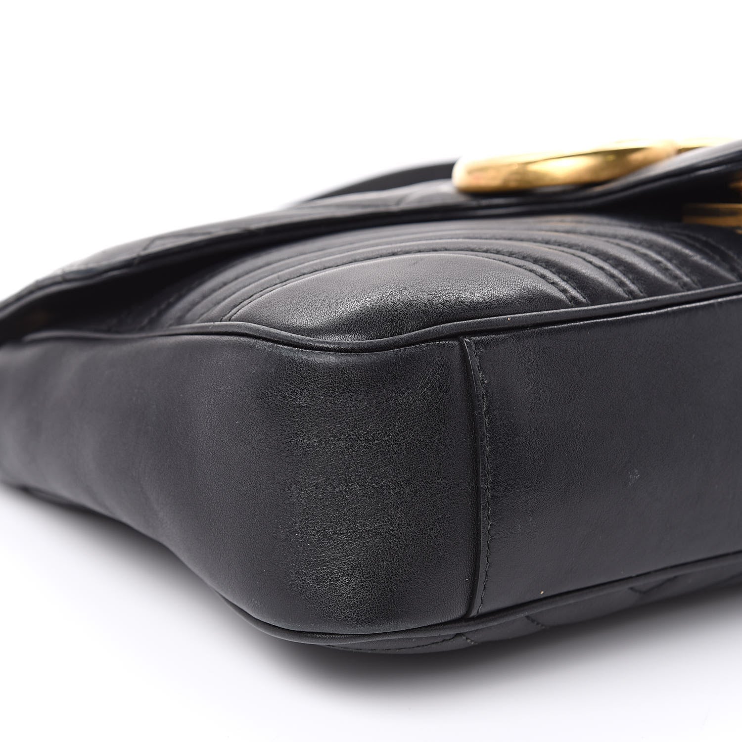 Gucci Calfskin Matelasse Medium GG Marmont Shoulder Bag Black 8 of 20