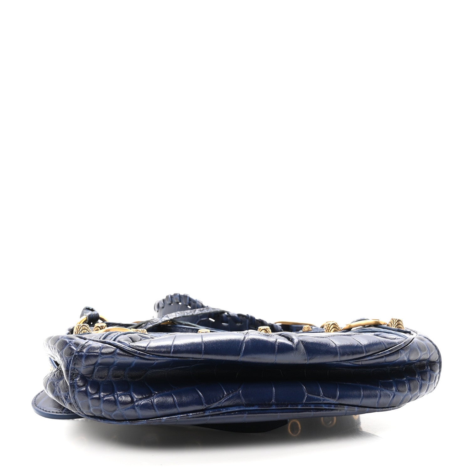 Balenciaga Extra Supple Calfskin Crocodile Embossed Le Cagole Shoulder Bag XS Indigo 5 of 11