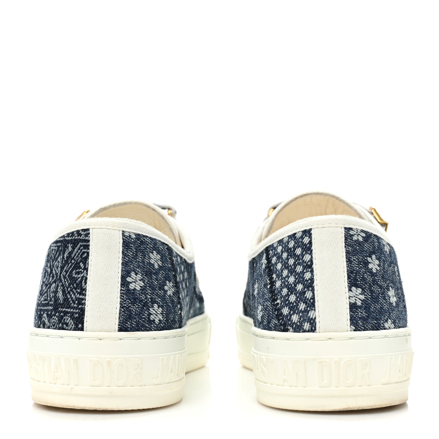 Denim Patchwork Walk'n Dior Low Top Sneakers 37 Blue