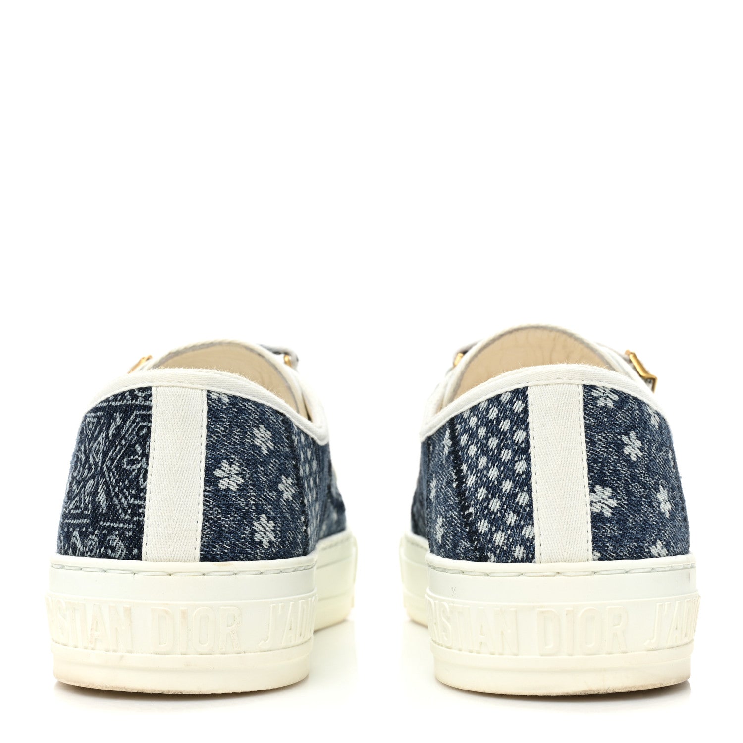 Christian Dior Denim Patchwork Walk'n Dior Low Top Sneakers 37 Blue 4 of 14