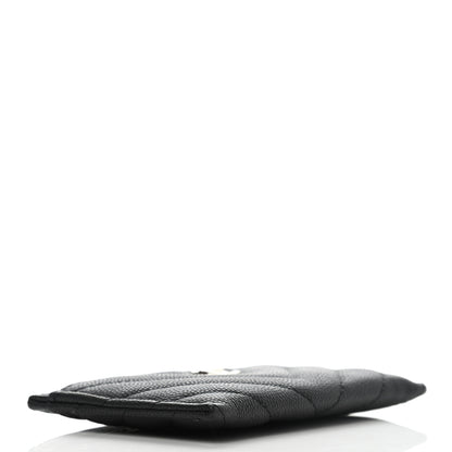 Chanel Caviar Chevron Quilted Card Holder Black 4 of 9