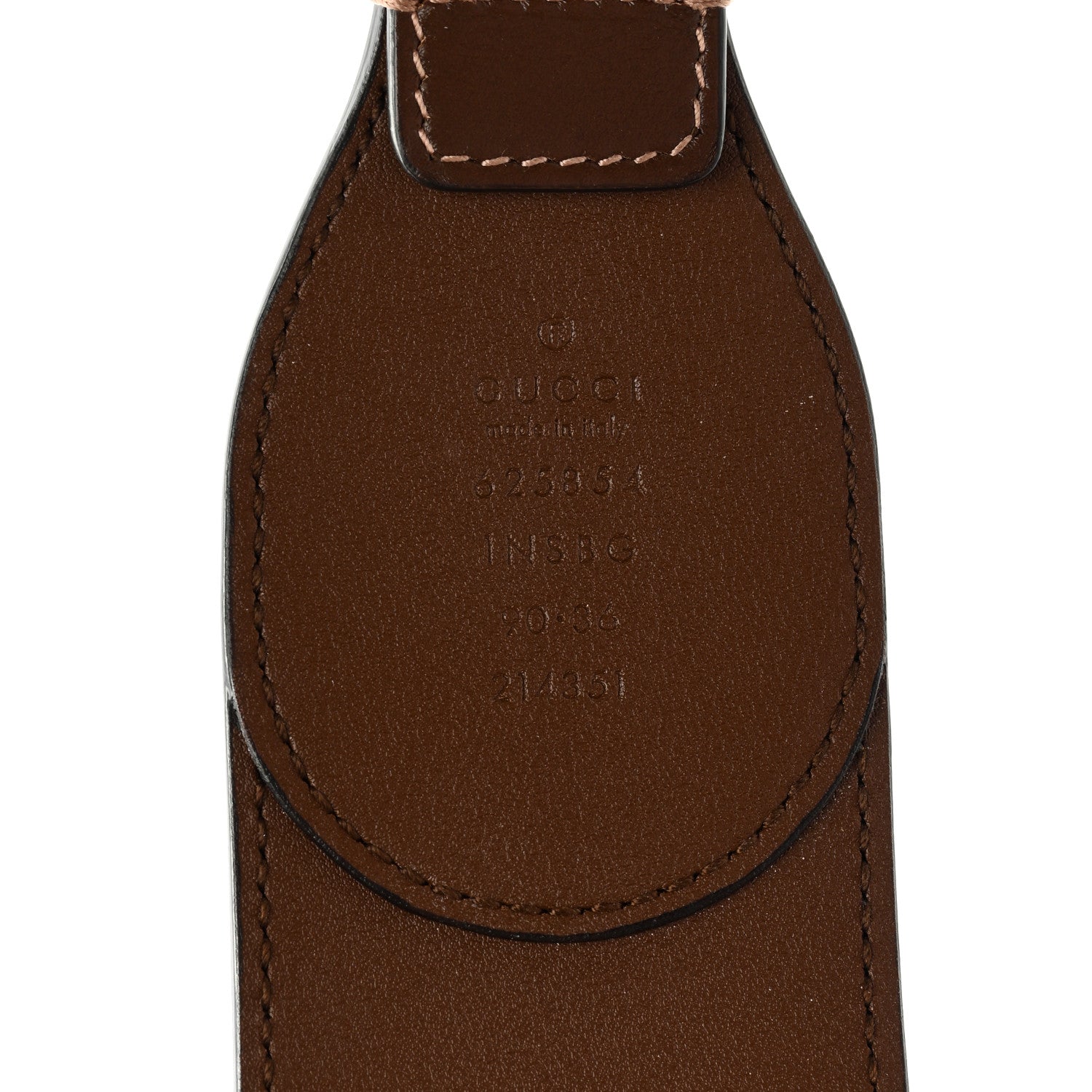 Gucci Efesto Leather GG Supreme Monogram Horsebit 50/25mm Belt 90 36 Brown Sugar Beige Ebony 3 of 4