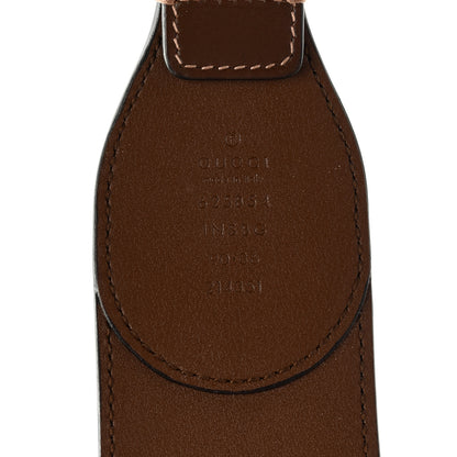 Gucci Efesto Leather GG Supreme Monogram Horsebit 50/25mm Belt 90 36 Brown Sugar Beige Ebony 3 of 4
