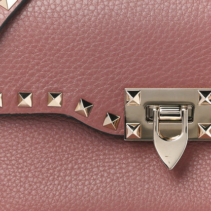 Valentino Garavani Pebbled Calfskin Medium Rockstud Flip Lock Crossbody Bag Dark Nude 6 of 11