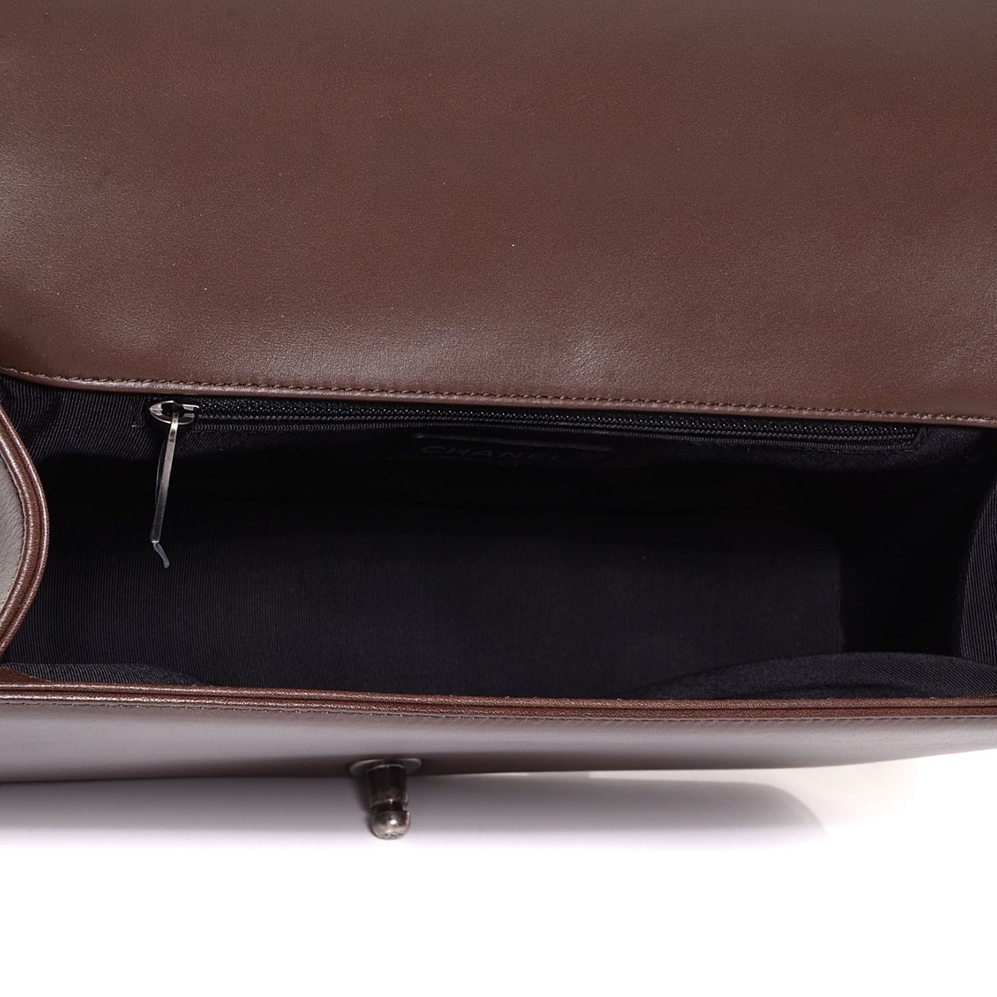 Faded Calfskin Studded Large Boy Flap Brown Beige