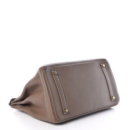 Hermes Taurillon Clemence Birkin 35 Etoupe 5 of 40