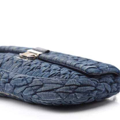Miu Miu Denim Matelasse Crystal Chain Crossbody Bag Blue 7 of 10
