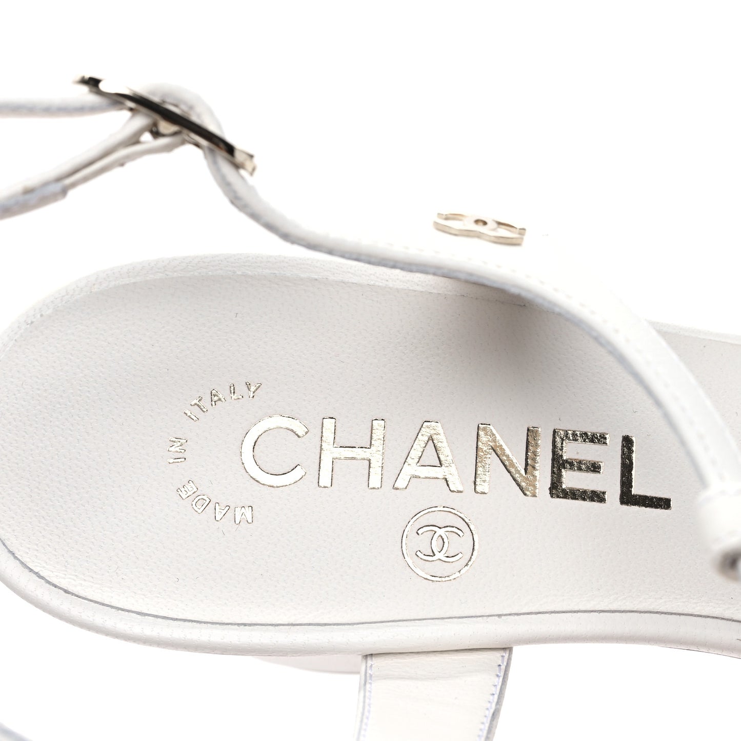 Lambskin Pearl CC Star Sandals 40 White