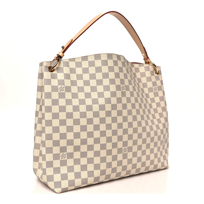 Louis Vuitton Damier Azur Graceful MM Rose Ballerine 3 of 9