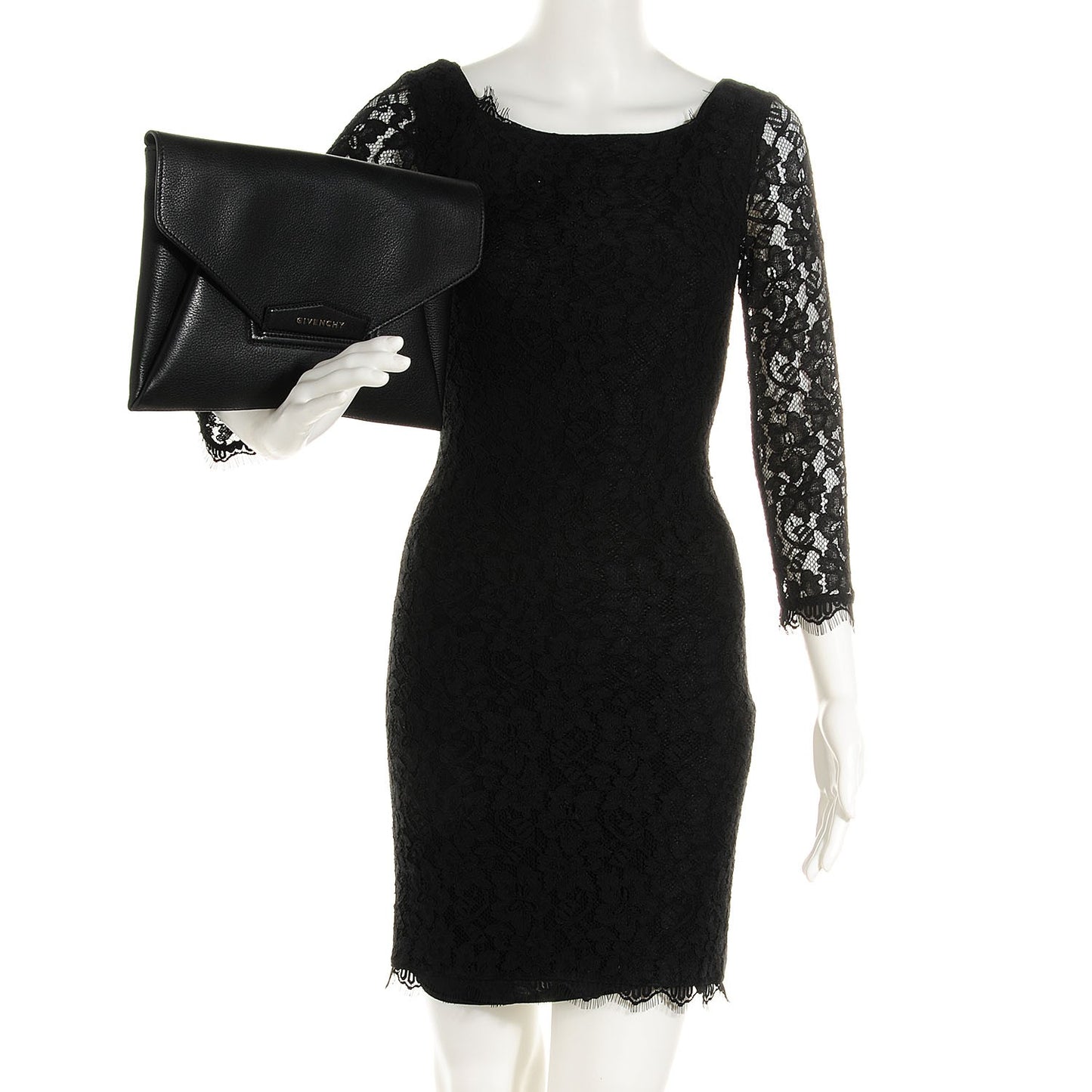 Sugar Goatskin Medium Antigona Envelope Clutch Black