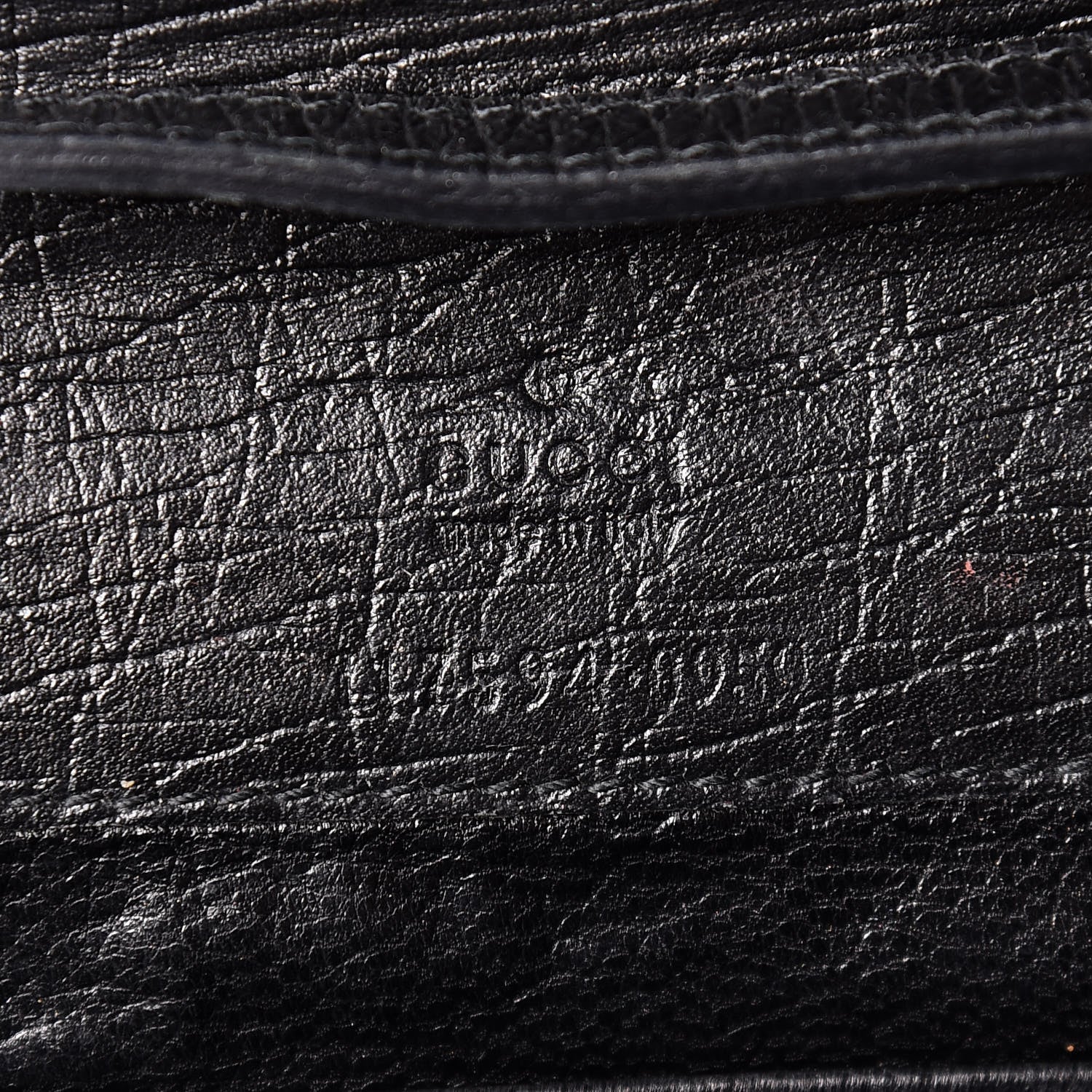 Gucci Textured Calfskin Bamboo Bar Clutch Black 6 of 15