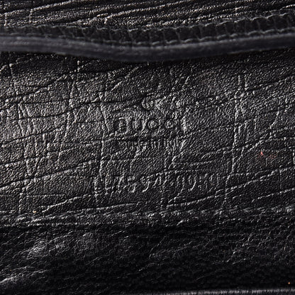 Gucci Textured Calfskin Bamboo Bar Clutch Black 6 of 15