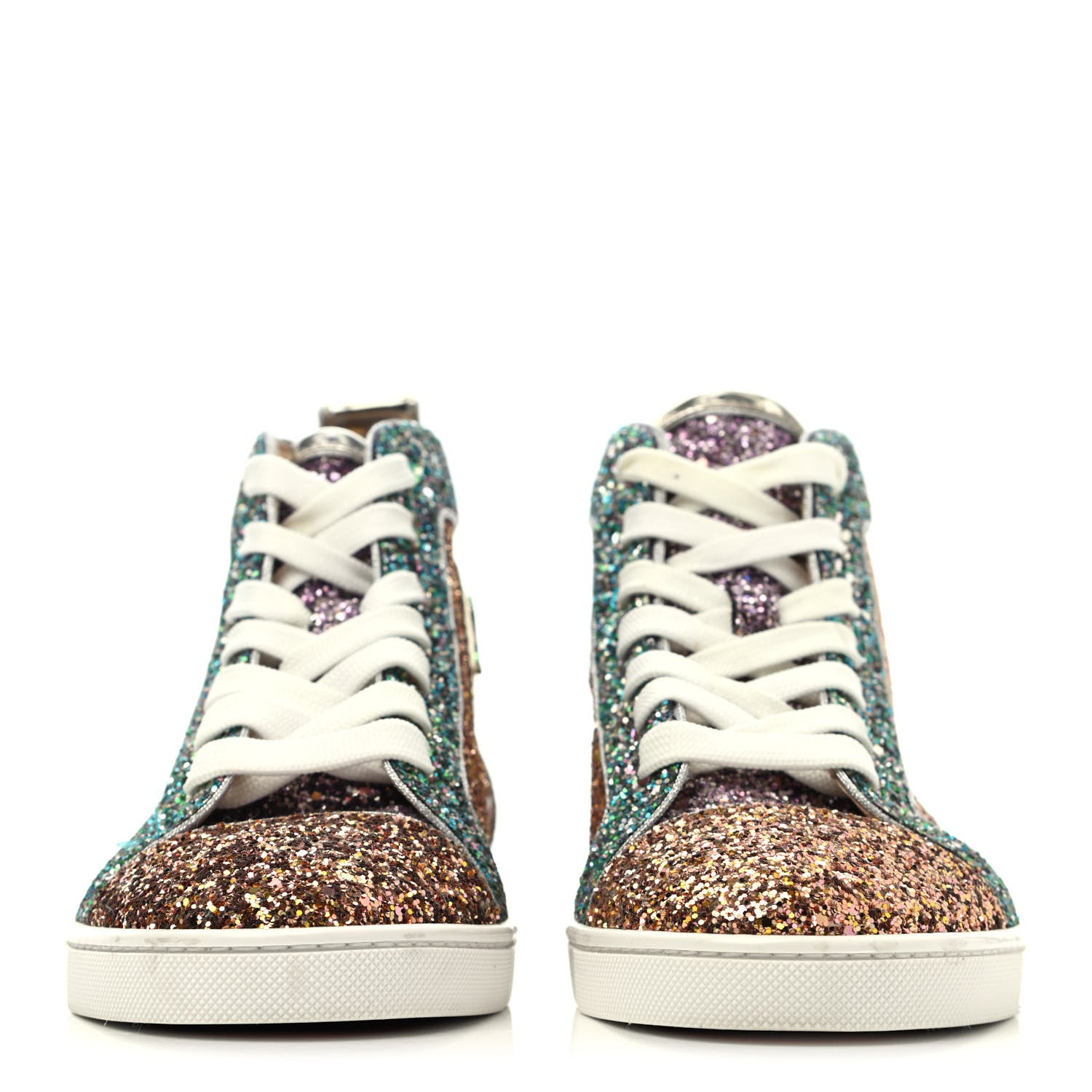 Christian Louboutin Bip Bip Glitter Womens Orlato Flat Sneakers 37.5 Multicolor 2 of 4
