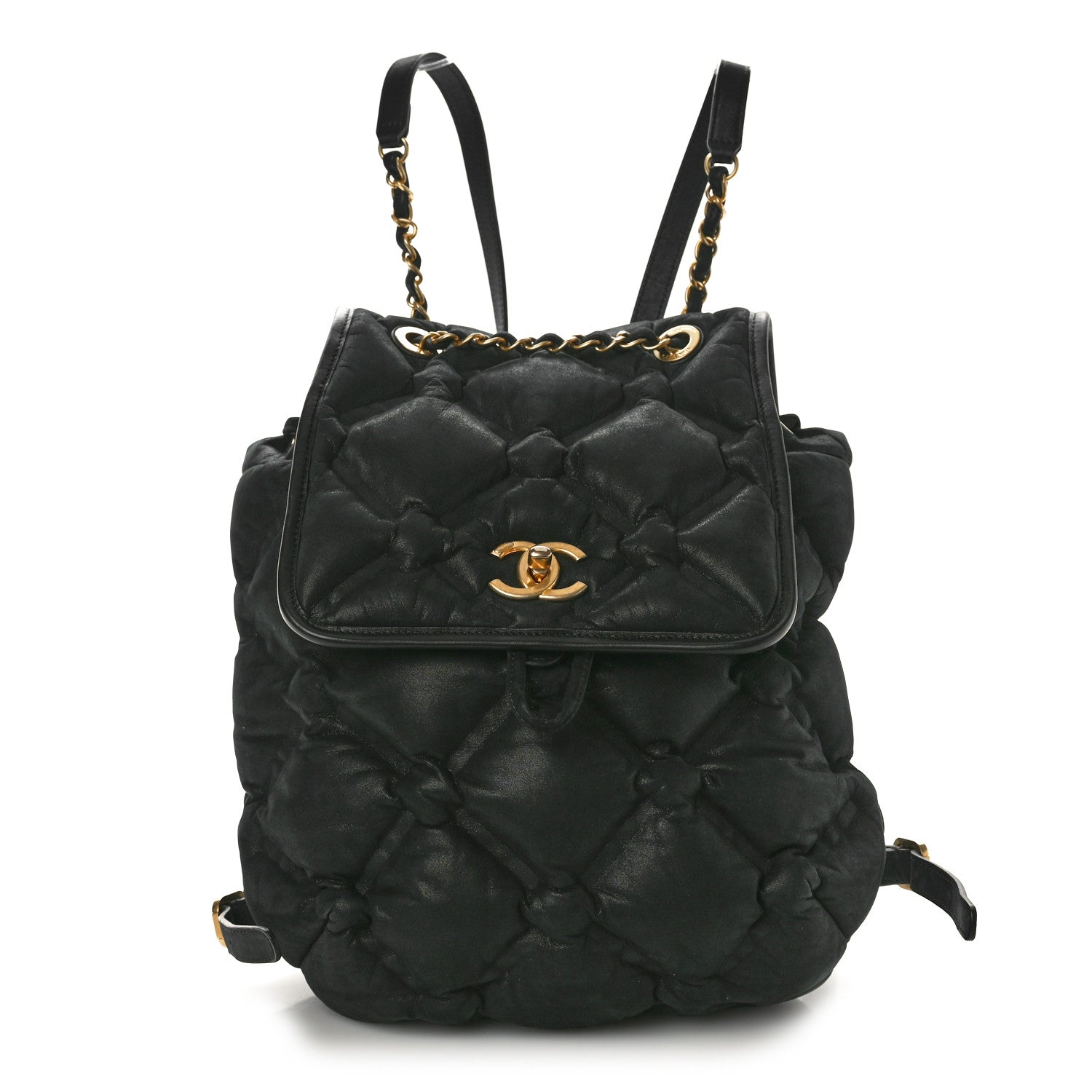 Chanel Iridescent Calfskin Quilted Chesterfield Backpack Black 1 of 11