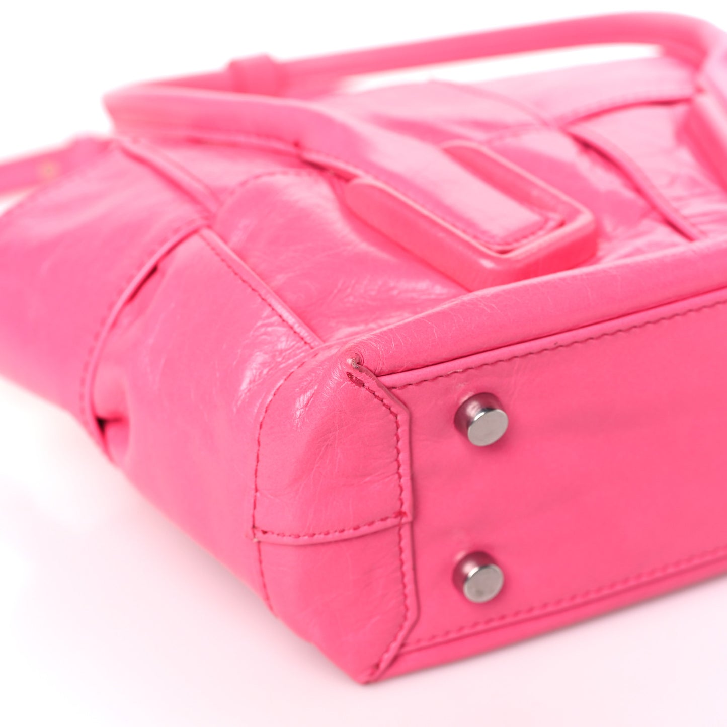 Paper Calfskin Maxi Intrecciato Mini Arco Pink