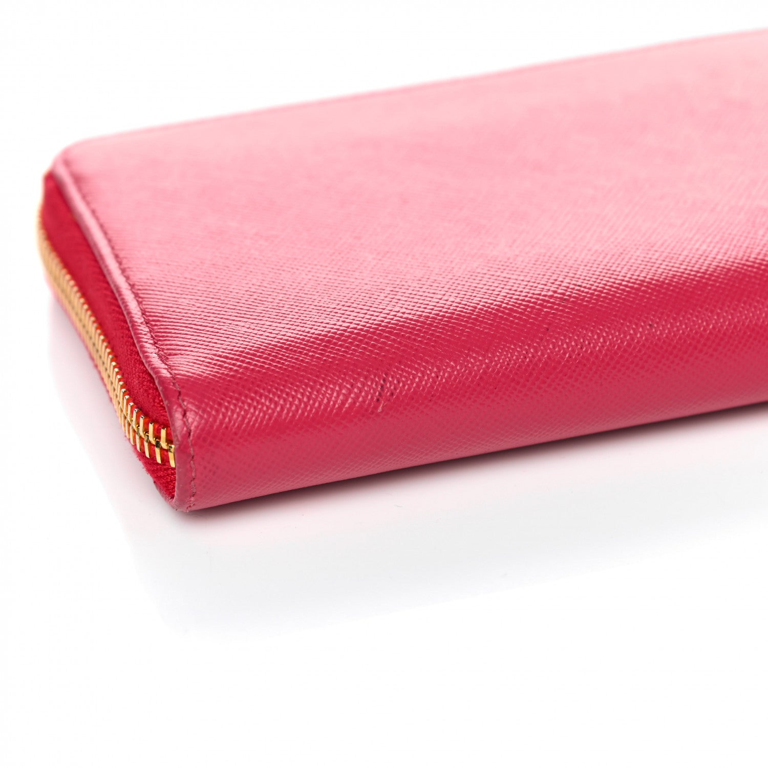 Prada Saffiano Metal Zip Around Wallet Peonia 11 of 12