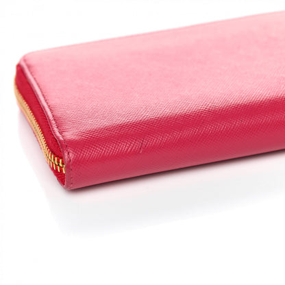 Prada Saffiano Metal Zip Around Wallet Peonia 11 of 12