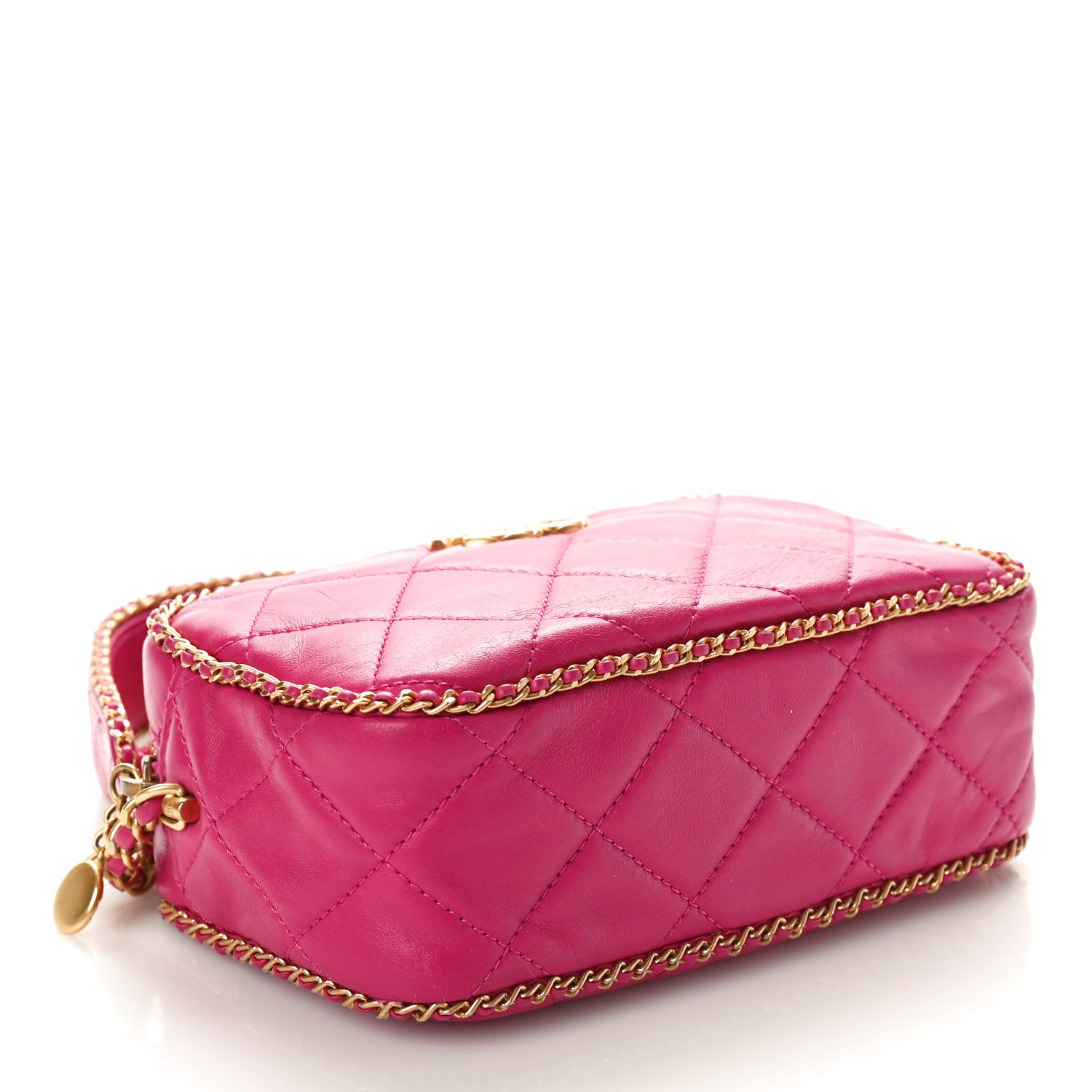 Chanel Lambskin Quilted Chain CC Mini Camera Case Fuchsia 4 of 11