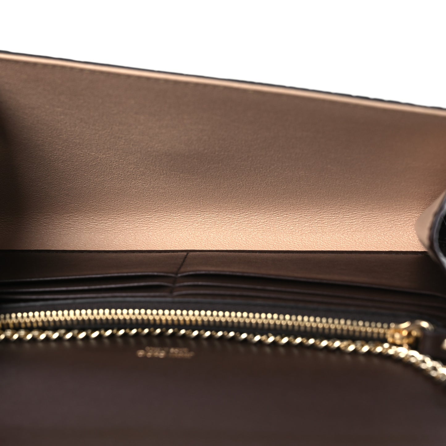 Calfskin Crocodile Embossed Emmie Clutch Bag Chocolate