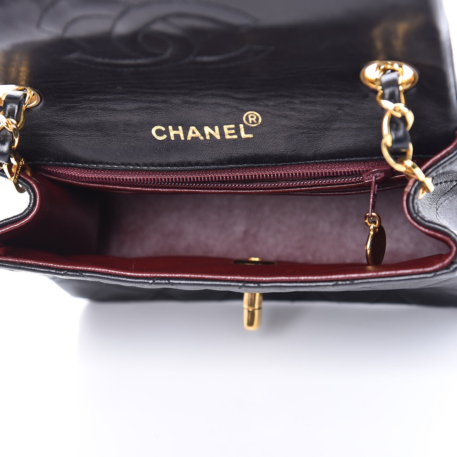 Chanel Lambskin Quilted Mini Square Flap Black 5 of 10