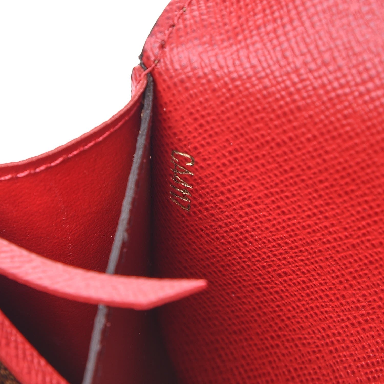 Louis Vuitton Damier Ebene Emilie Wallet Red 7 of 8