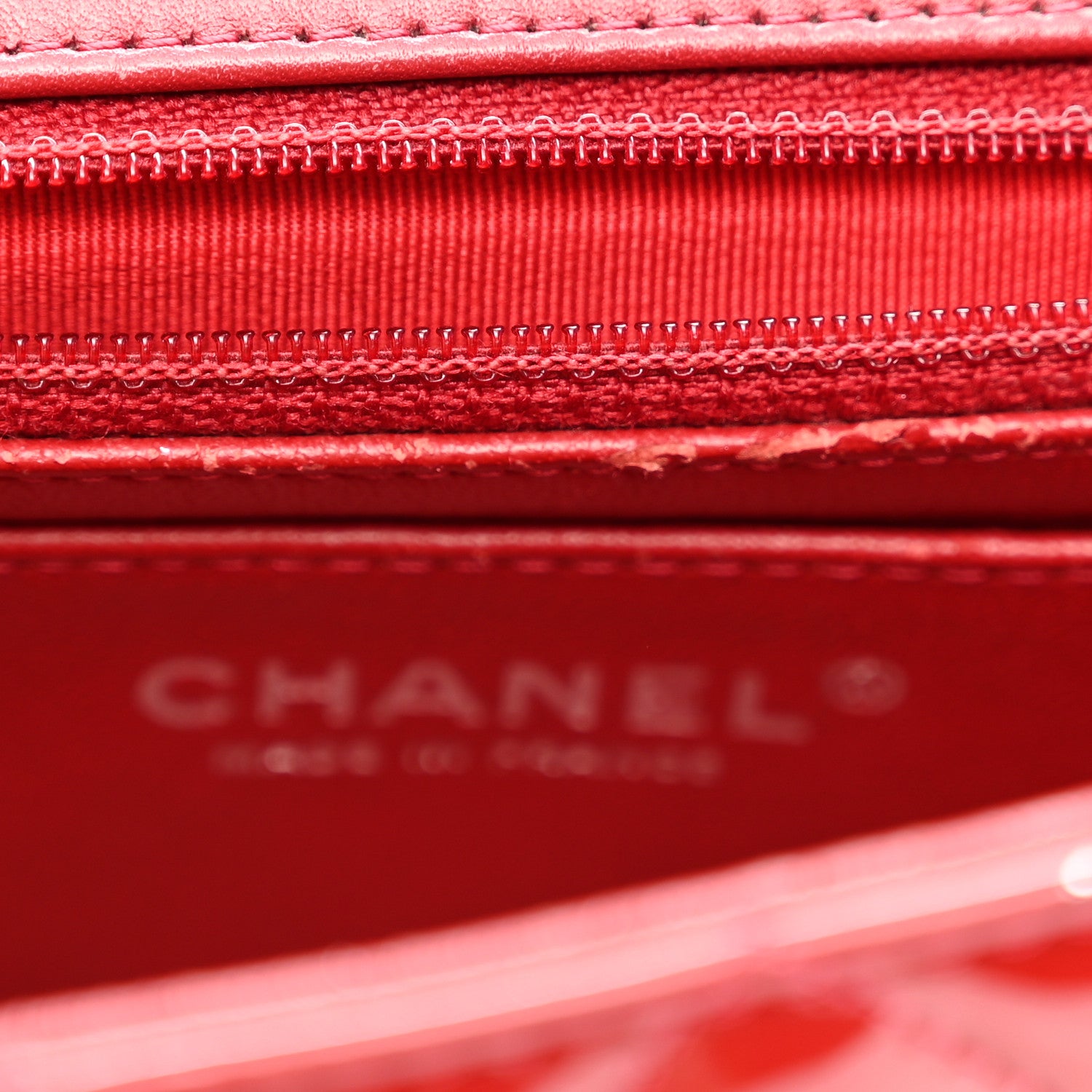 Chanel Patent Calfskin Quilted Mini Rectangular Flap Dark Red 11 of 13