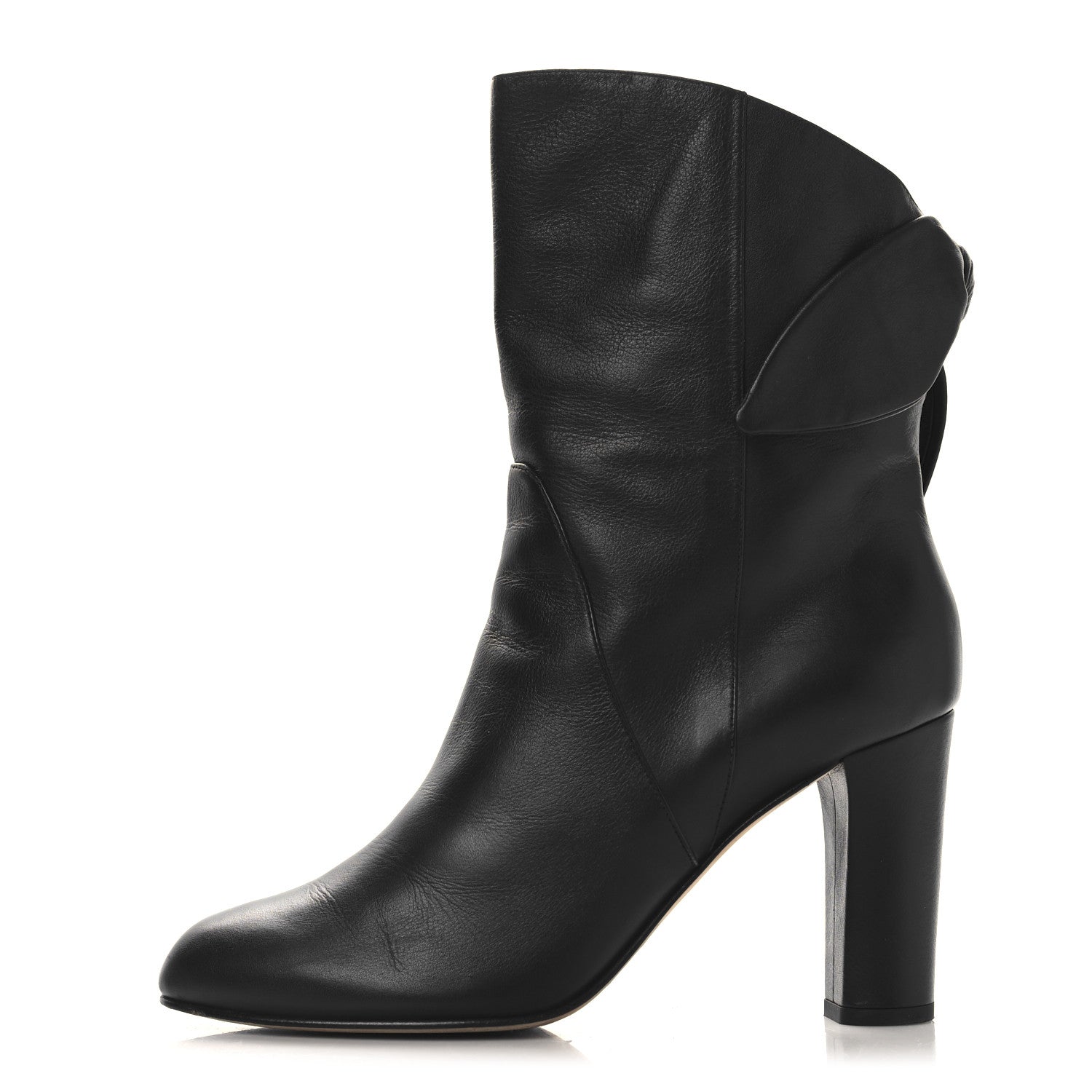 Jimmy Choo Smooth Calfskin Malene 85 Bow Ankle Boots 41 Black 1 of 9