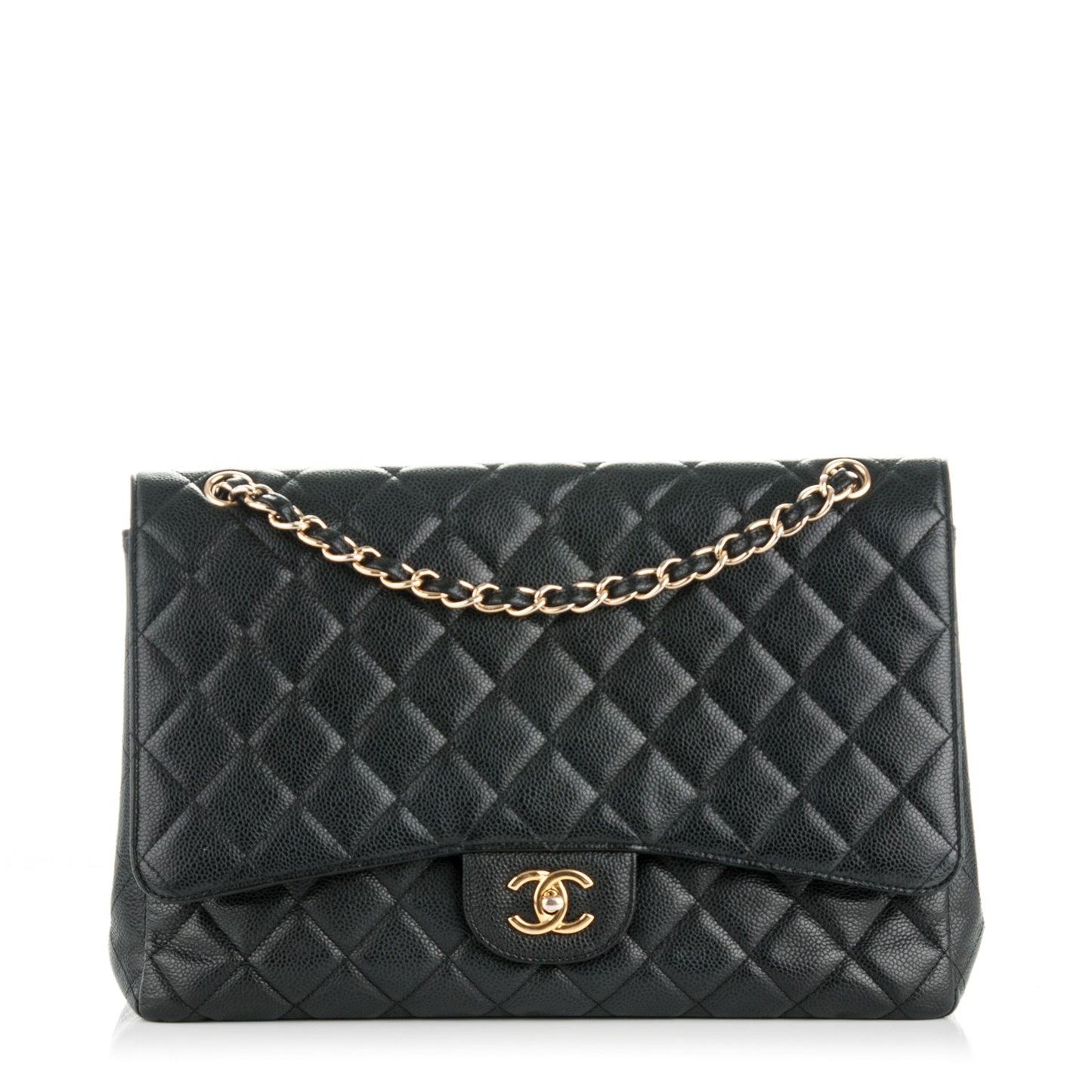 Caviar Quilted Maxi Single Flap Black