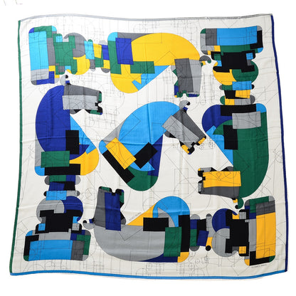 Hermes Cashmere Silk Echec Au Roi Shawl 140 1 of 7