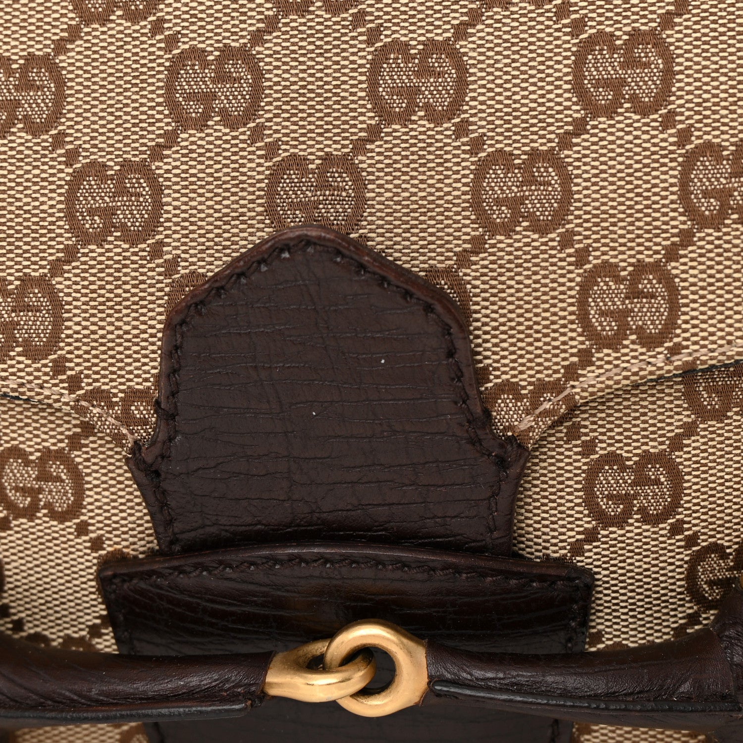 Gucci Monogram Horsebit Chain Flap Shoulder Bag Brown 12 of 13