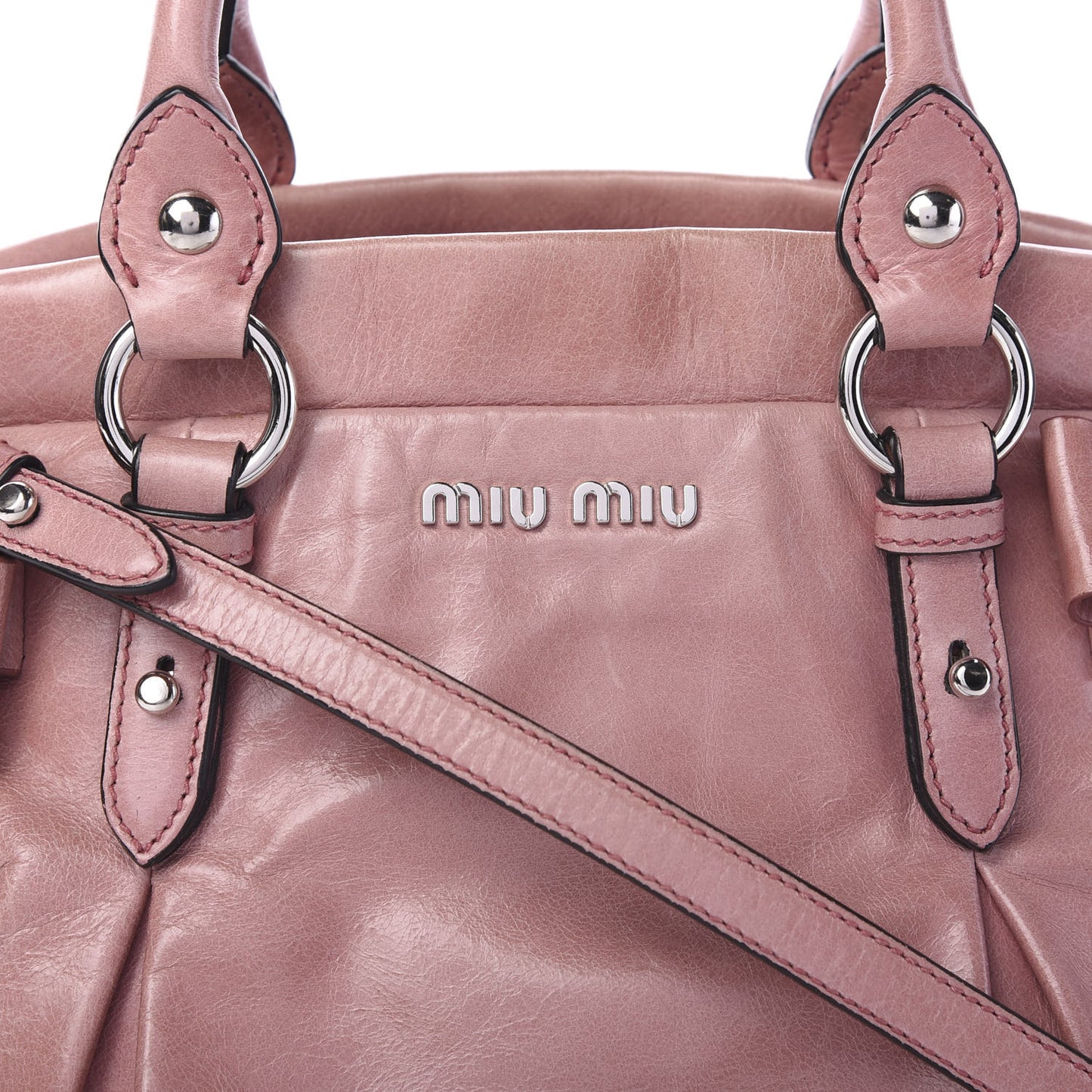 Vitello Lux Bow Tote Mughetto